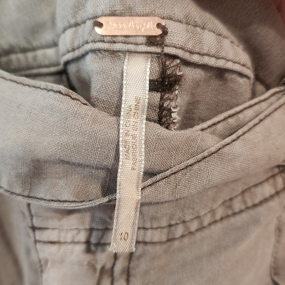 New Free‎ People Wide Leg Linen Blend Pants 10 - Picture 3 of 6